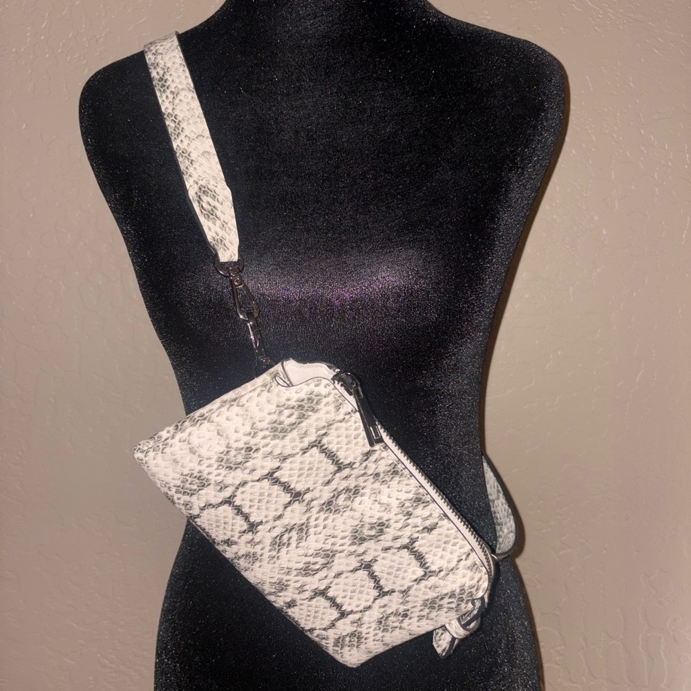 a new day White Snake Print Crossbody Bag